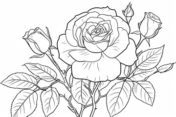 Rose in a vector style isolated. Generative AI	