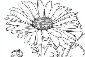 Daisy in a vector style isolated. Generative AI	
