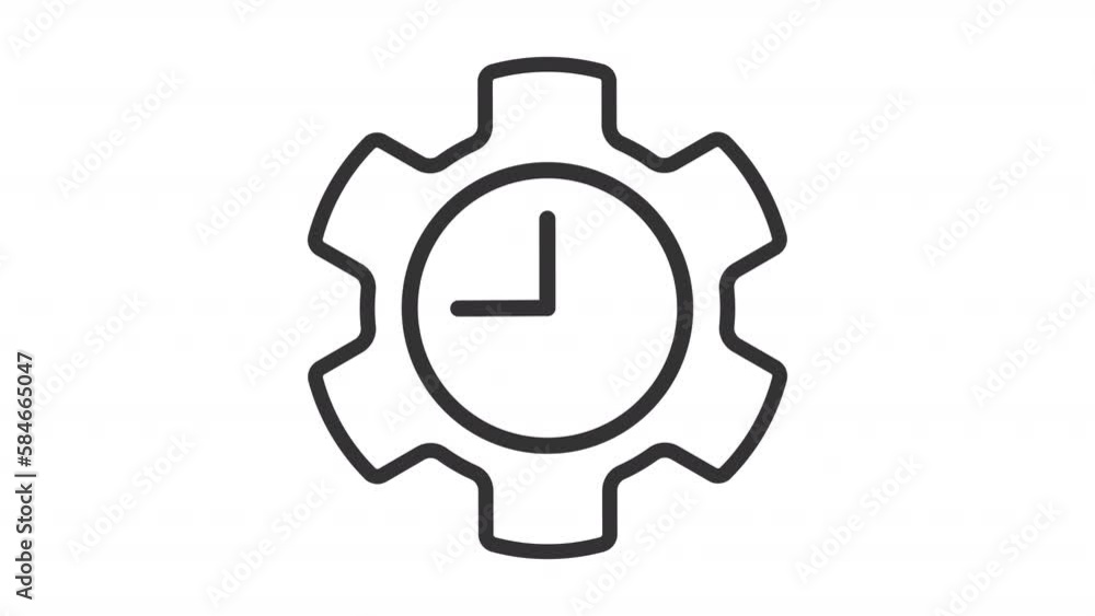 Canvas Prints animated manage time linear icon. planning and organization. loader. clock and gear. seamless loop h