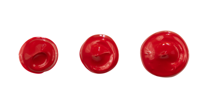 Set of red cream for makeup isolated