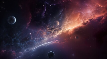Obraz na płótnie Canvas space, star, sky, nebula, galaxy, universe, astronomy, stars, science, cosmos, fantasy, planet, illustration, deep