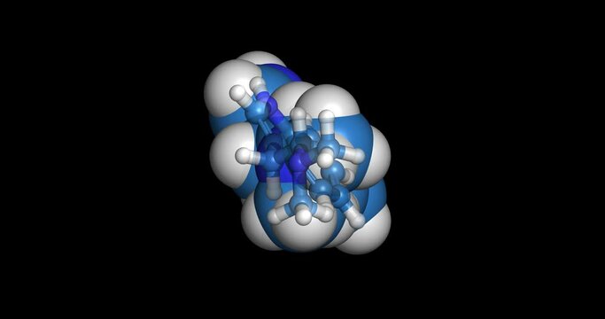 Dimethyltryptamine, hallucinogen /psychedelic drug 3D molecule 4K spinning