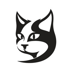 cat mascot logo ,hand drawn illustration. Suitable For Logo, Wallpaper, Banner, Background, Card, Book Illustration, T-Shirt Design, Sticker, Cover, etc