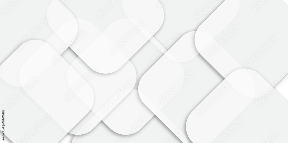 Poster abstract white and grey geometric square pattern design of technology background with shadow. square