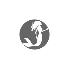 Mermaid icon isolated on transparent background