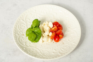 caprese salad in the form of the italian flag.traditional italian food