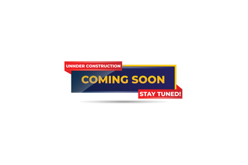 Free vector modern coming soon under construction sticker banner illustration