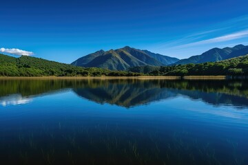 Naklejka na ściany i meble lake in the mountains landscape, generative AI