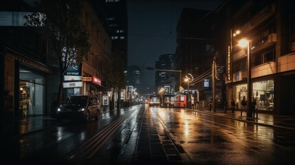 street in night, generative AI