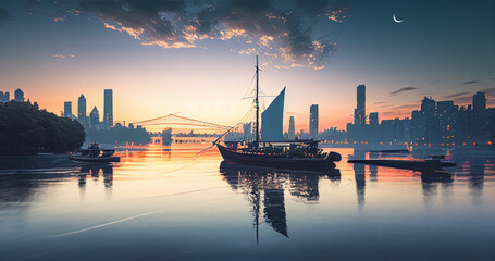 AI generates illustrations sailing