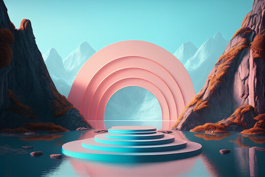 AI generates illustrations booth background