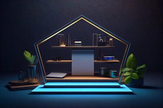 AI generates illustrations booth background
