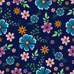 Seamless floral pattern. colorful botanical elements vector illustration