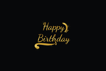 happy birthday lettering with golden letters