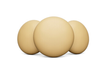 3 Sponge biscuit or cookies on white background 3d illustration