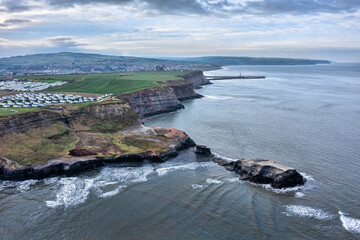 Saltwick Nab rock formation near Whitby North Yorkshire