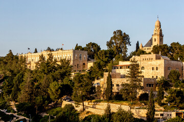 Fototapeta premium Jerusalem, around the Dormition abbey on mount Zion, Israel.