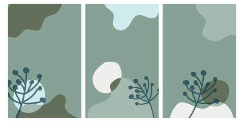 Vector colorful with abstract organic hand drawn minimalist shape background contemporary collage.