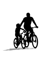 Obraz premium Sport people whit bike on white background