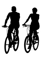Sport people whit bike on white background - 584675890