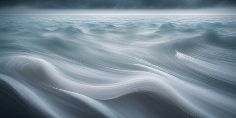 ai generated seascape with dark cloudy sky