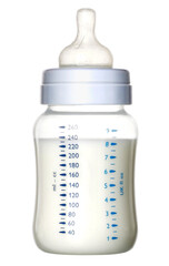 Baby milk bottle isolated. Png transparency