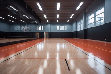 The sports hall is empty. AI Generated