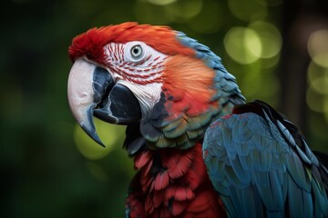 Macaw parrot close-up. AI Generated
