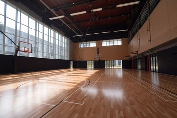 The sports hall is empty. AI Generated - obrazy, fototapety, plakaty