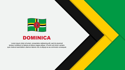 Dominica Flag Abstract Background Design Template. Dominica Independence Day Banner Cartoon Vector Illustration. Dominica Cartoon