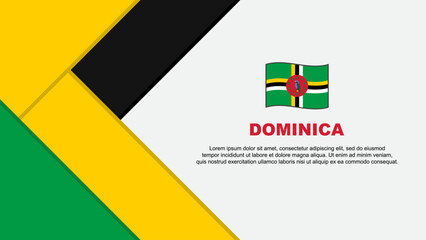 Dominica Flag Abstract Background Design Template. Dominica Independence Day Banner Cartoon Vector Illustration. Dominica Illustration