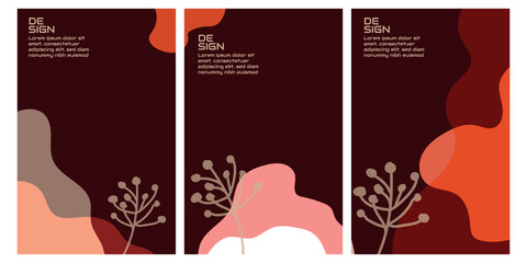 Vector colorful with abstract organic hand drawn minimalist shape background contemporary collage.
