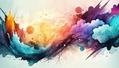 Abstract background in watercolor style. AI generative.