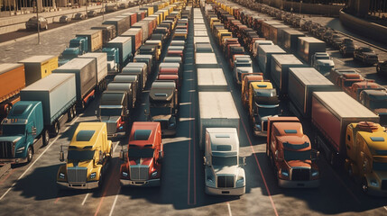 Truck on the road. Generative Ai