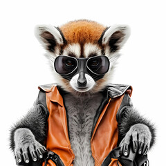 Lemur as A Cool Motorcycle Member Club. Generative AI