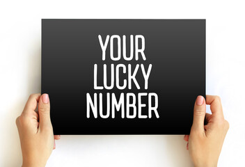 Your Lucky Number text on card, concept background