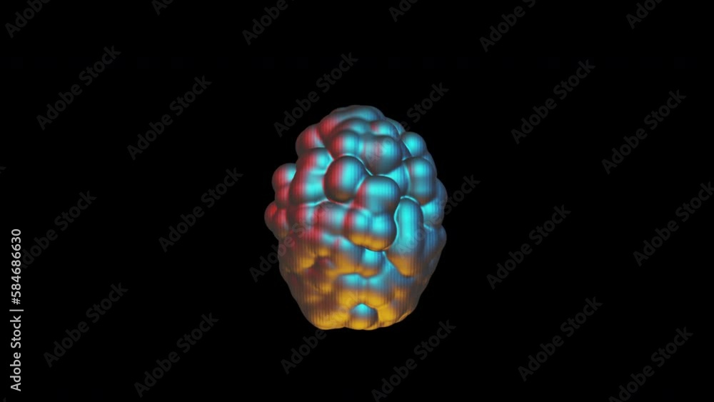 Poster metaballs spheres. computer generated 3d render