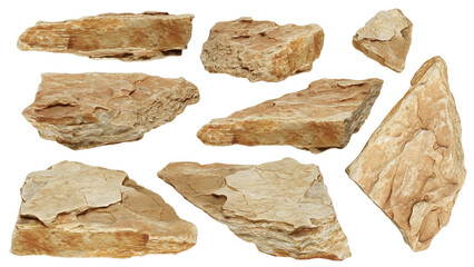 A collection of stone dicut.