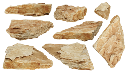 A collection of stone dicut.