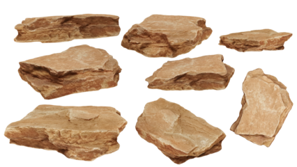 A collection of stone dicut.