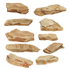 A collection of stone dicut.