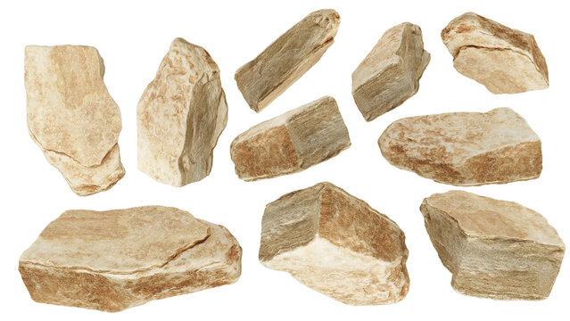 A collection of stone dicut.