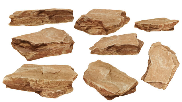 A collection of stone dicut.