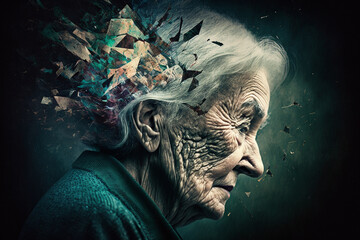 Generative Ai representing dementia at old people. 