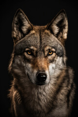 Naklejka na ściany i meble Generative AI of a portrait of a wolf. 