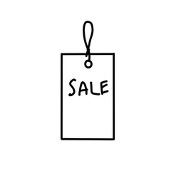 price tag sale marketing business hand drawn organic line 
