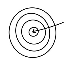 target with arrow marketing business sale hand drawn organic line 