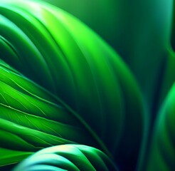 Obraz premium macro close up of green jungle leaves