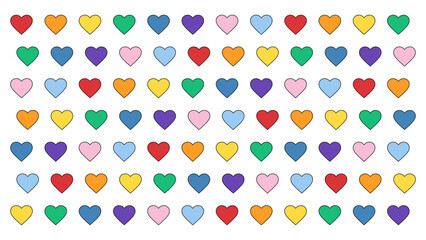 Heart Background. Heart Pattern Vector Background. Colorful Hearts Background, Wallpaper, Pattern or Backdrop. Vector Illustration