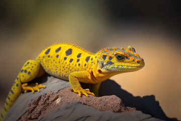 A yellow spotted lizard with generative AI technology